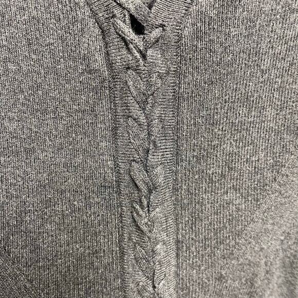 Guess Ribbed Dress Size XS Charcoal Gray Lace Bodycon Fitted - Picture 4 of 5